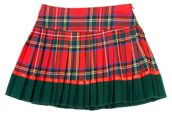 stock image Plaid red feminine skirt