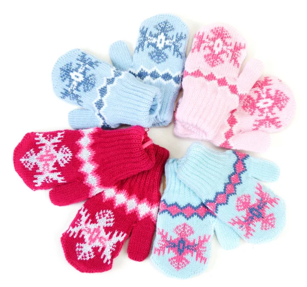 Dětské pletené rukavice s vzorkem — Stock fotografie