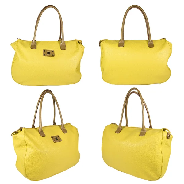 stock image Yellow leather bag