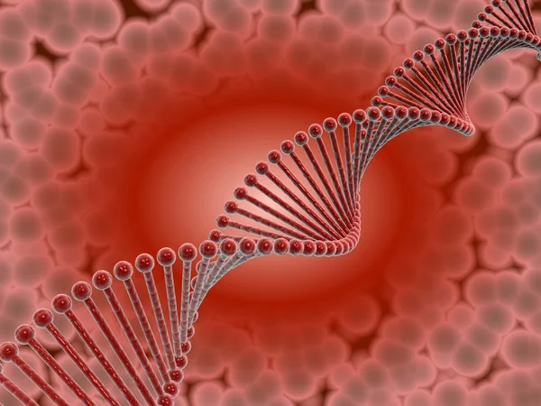 DNA kırmızı — Stok fotoğraf