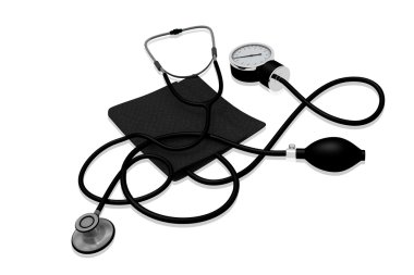 Sphygmomanometer with stethoscope clipart