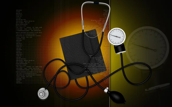 Sphygmomanometer with stethoscope — Stock Photo, Image