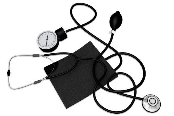 Sphygmomanometer with stethoscope — Stock Photo, Image