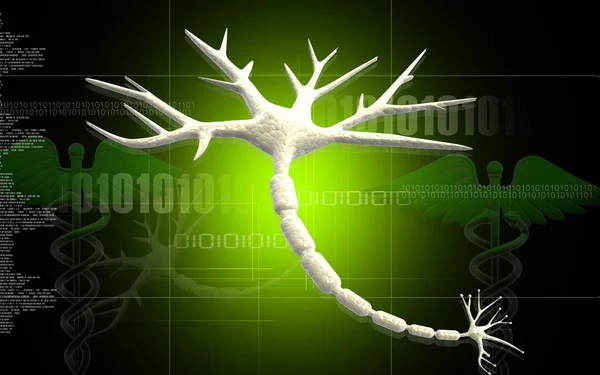 数字背景上的神经元 — 图库照片