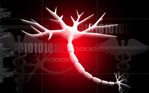 数字背景上的神经元 — 图库照片