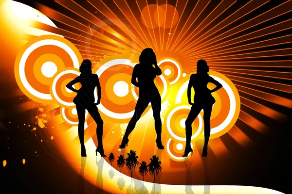Creative background and silhouette dance — Stock Photo, Image