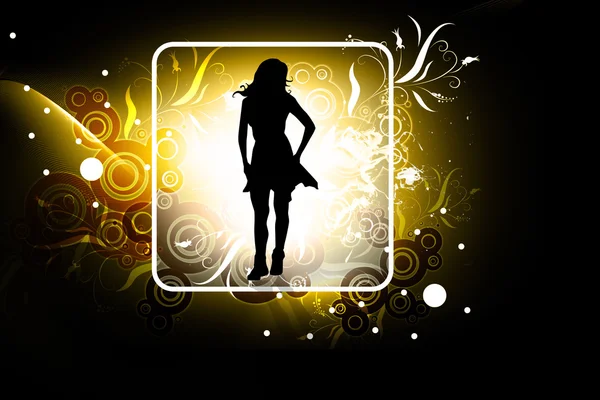 Creative background and silhouette dance Royalty Free Stock Images