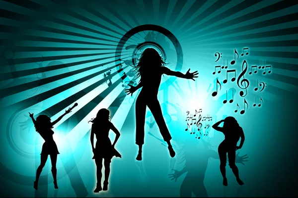 Creative background and silhouette dance Stock Photo