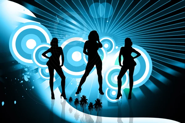 Creative background and silhouette dance Stock Picture