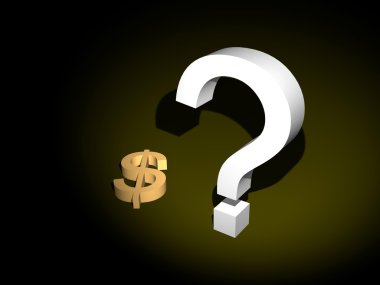 Dollar sign with question clipart