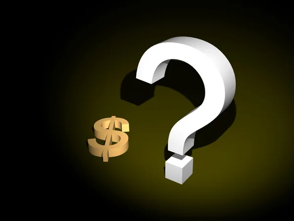 Dollar sign with question Stock Photo