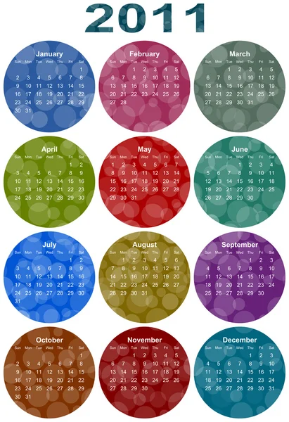 2011 kleurrijke grappige kalender — Stockfoto