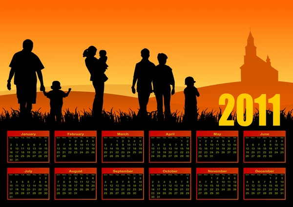 Calendario famiglia 2011 — Foto Stock
