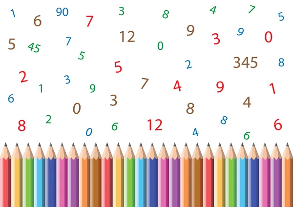 Pencils and numbers — Stock Vector