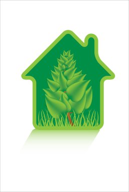 Eco green home icons clipart