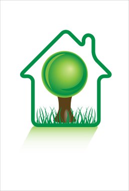 Eco green home icons clipart