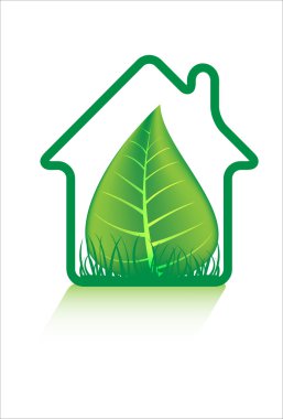 Eco green home icons clipart