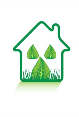 Eco green home icons clipart