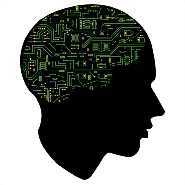 Silhouette HEAD motherboard clipart