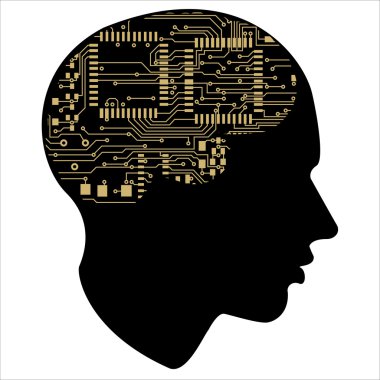 Silhouette HEAD motherboard clipart