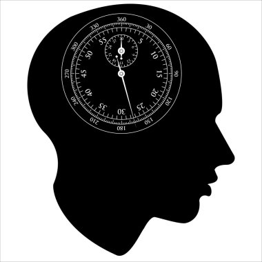 Stopwatch of the human mind clipart