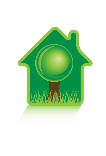 Eco ícones casa verde — Vetor de Stock