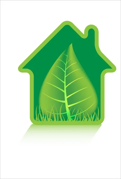 Eco gröna hem ikoner — Stock vektor