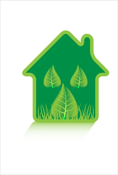 Eco green home icons — Stock Vector