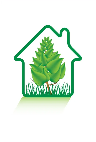 Eco ícones casa verde —  Vetores de Stock