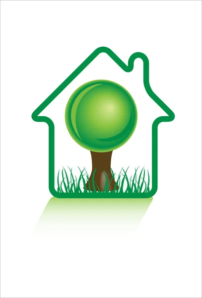 Eco verde iconos del hogar — Vector de stock
