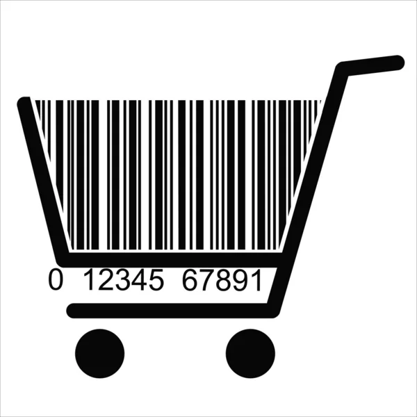 Barcode winkelmandje — Stockvector