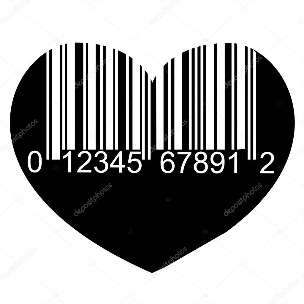 Barcode black heart