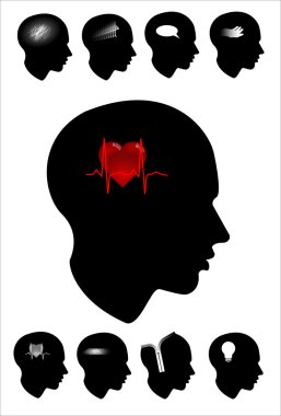 Heart profile head clipart