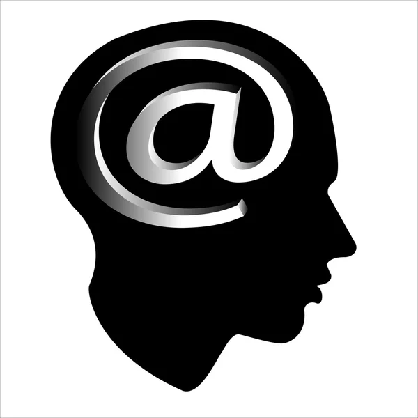 Mężczyzna profil głowy e-mail — Zdjęcie stockowe