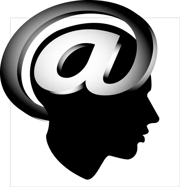 Homem perfil cabeça e-mail — Fotografia de Stock