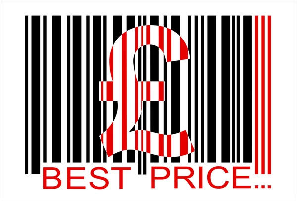 Pound barcode, best price — Stock Vector