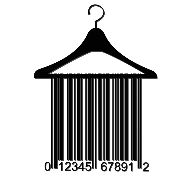 Kleiderbügel mit Barcode — Stockvektor