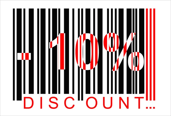 -10 percent discount, bar code — Stock Vector