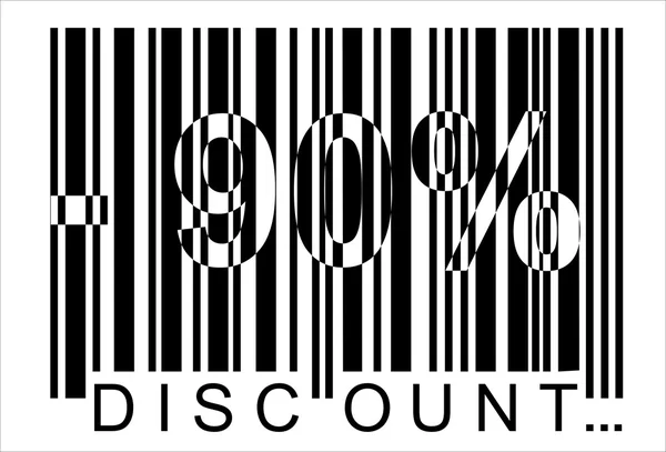 90 percent discount, bar code — Wektor stockowy