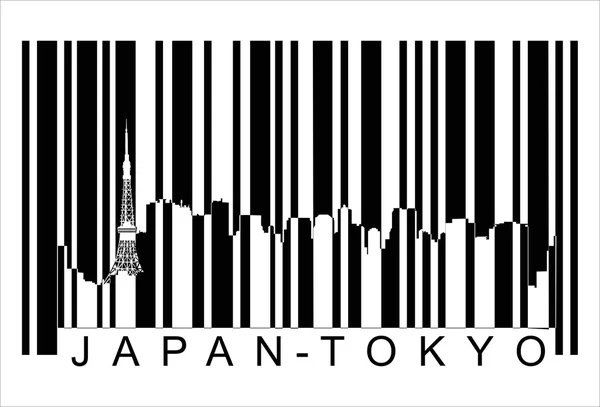 Japan tokyo barcode — Stock Vector