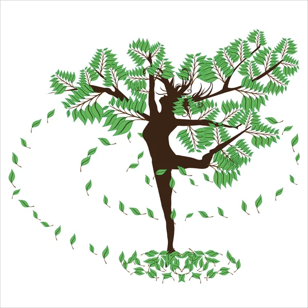 Yeşil dans ağaç — Stockvector