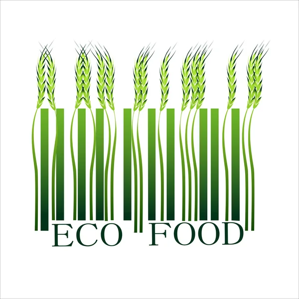 Grünes Getreide, Ökologie Barcode — Stockvektor