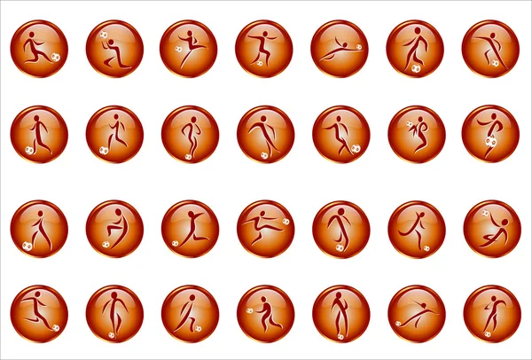 Símbolo de fútbol icono naranja — Vector de stock
