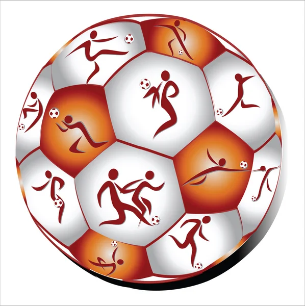Bola de futebol silhueta — Vetor de Stock