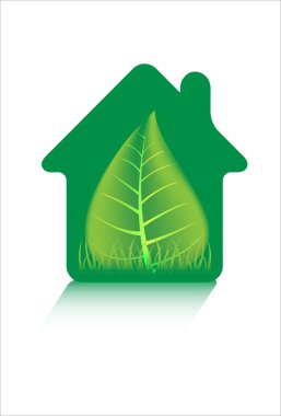 Eco green home icons clipart