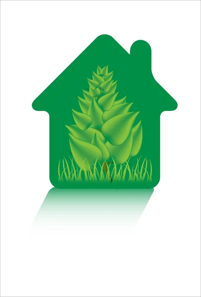 Strona główna ikony zielonego eko — Zdjęcie stockowe
