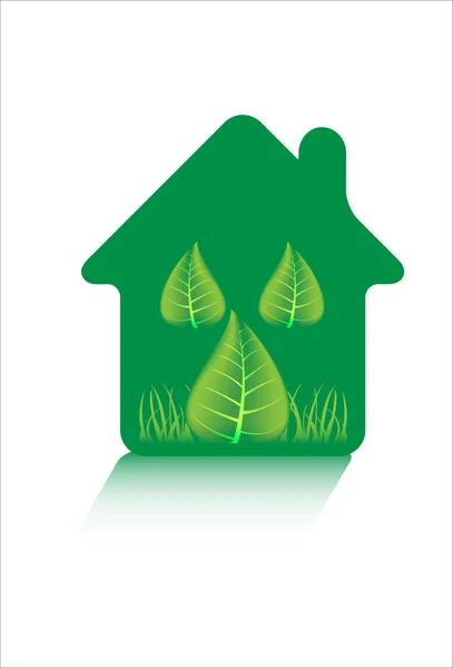 Eco verde iconos del hogar —  Fotos de Stock