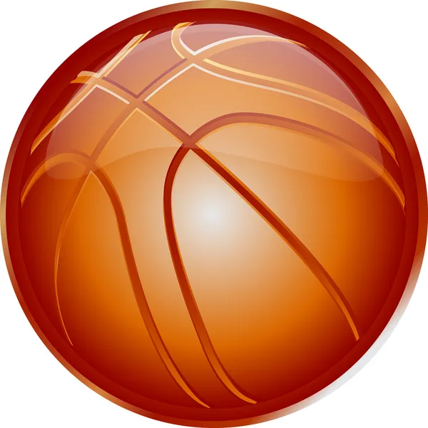 オレンジ色のアイコンのバスケット ボール — ストックベクタ