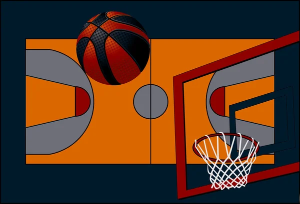 Contexte terrain de basket — Image vectorielle