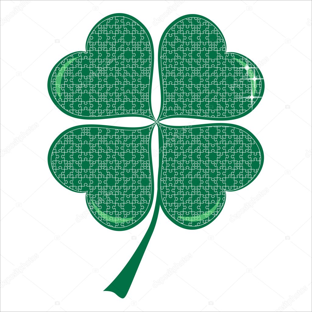 Lucky puzzle heart Clover Stock Vector Image by ©ngaga35 #3147588